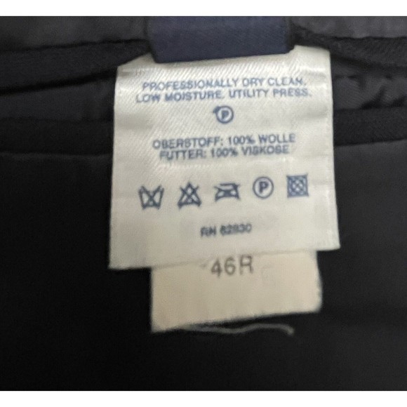 Lands End Mens Navy Blue 100% Wool Two Gold Button Blazer Sz 46R - Picture 8 of 11